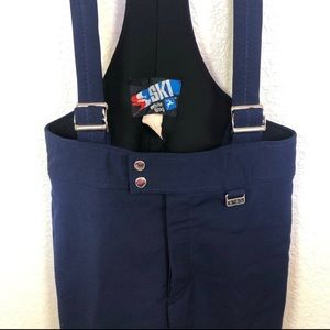 Vintage White Stag Navy Snow Ski Overall Bib Pants size 10